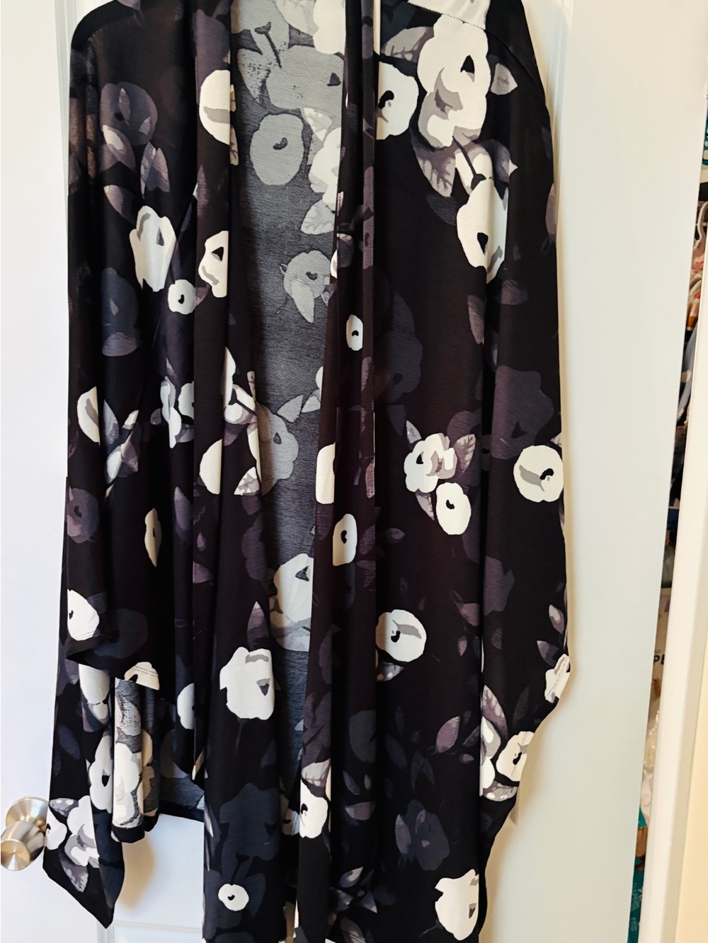 LuLaRoe Black Floral Asymmetrical Skirt